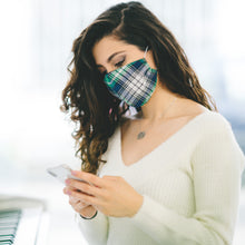 Load image into Gallery viewer, Cloth Face Mask - Blue and Green Plaid