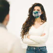 Load image into Gallery viewer, Cloth Face Mask - Blue and Green Plaid